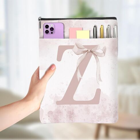 Cute Pink Bow Initial P Personalized Gifts Book Sleeve Book Covers for Paperbacks Waterproof Books Protector Bookish Gifts Reading Accessories for Mom Women Bestie Teacher Reader Farewell Birthday in Saudi Arabia