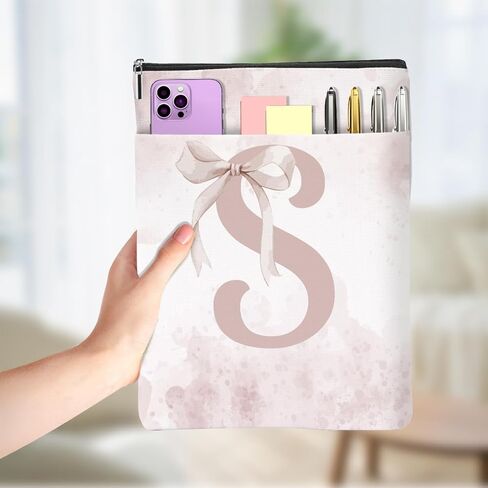 Cute Pink Bow Initial P Personalized Gifts Book Sleeve Book Covers for Paperbacks Waterproof Books Protector Bookish Gifts Reading Accessories for Mom Women Bestie Teacher Reader Farewell Birthday in Saudi Arabia