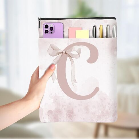 Cute Pink Bow Initial P Personalized Gifts Book Sleeve Book Covers for Paperbacks Waterproof Books Protector Bookish Gifts Reading Accessories for Mom Women Bestie Teacher Reader Farewell Birthday in Saudi Arabia