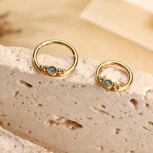 PEAKLINK Surgical Steel Septum Ring Nose Ring Hoop Daith Earrings Septum Piercing Seamless Clicker Ring Tragus Cartilage Conch Helix Rook Hoop Earrings 8mm 10mm in Saudi Arabia