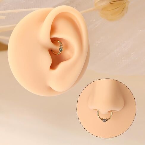 PEAKLINK Surgical Steel Septum Ring Nose Ring Hoop Daith Earrings Septum Piercing Seamless Clicker Ring Tragus Cartilage Conch Helix Rook Hoop Earrings 8mm 10mm in Saudi Arabia