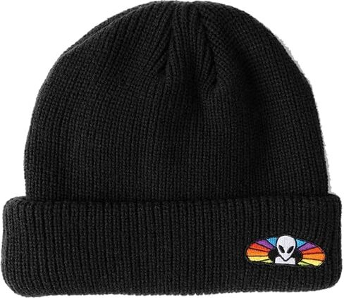 Alien Workshop Skateboards Spectrum Embroidered Patch Black Beanie Hat - One Size fits Most in Saudi Arabia