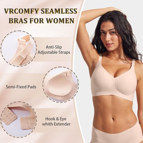 Jelly Wireless Push Up Bra,Seamless Full Coverage Buttery Soft T-Shirt Bra for Everyday Wear in Saudi Arabia