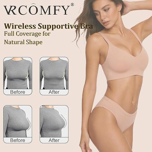 Jelly Wireless Push Up Bra,Seamless Full Coverage Buttery Soft T-Shirt Bra for Everyday Wear in Saudi Arabia