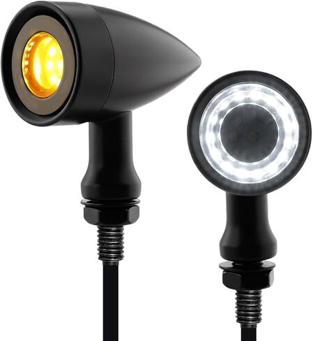 إشارات الانعطاف LED الخلفية للدراجة النارية مع ضوء إيقاف الفرامل المتكامل، ومؤشرات مصابيح الجري والوميض 3 في 1 لدراجة الشوارع كروزر تشوبر بوبر (الكروم الأحمر والعنبر) in Kuwait