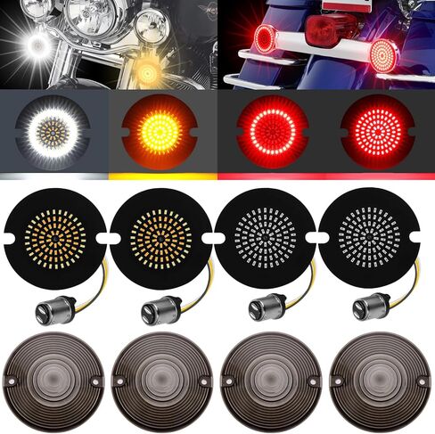 1156 1157 إشارات الانعطاف LED، مصابيح LED خلفية أمامية 3 1/4 بوصة 81SMD LED وماض متوافق مع Harley Davidson 1986-2026 Touring Electra Glide Road King Ultra Limited Tour Glide Softail in Kuwait