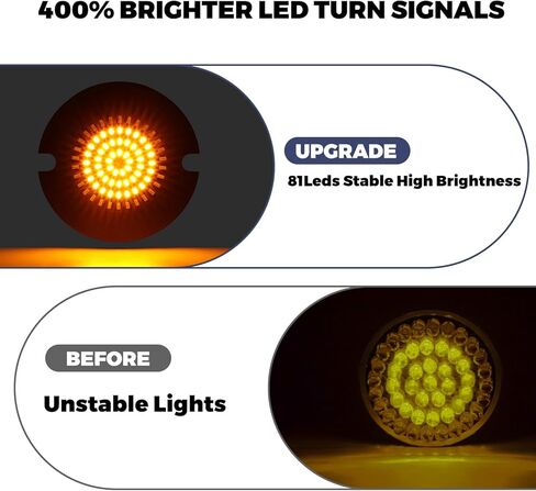 1156 1157 إشارات الانعطاف LED، مصابيح LED خلفية أمامية 3 1/4 بوصة 81SMD LED وماض متوافق مع Harley Davidson 1986-2026 Touring Electra Glide Road King Ultra Limited Tour Glide Softail in Kuwait