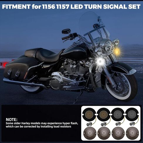 1156 1157 إشارات الانعطاف LED، مصابيح LED خلفية أمامية 3 1/4 بوصة 81SMD LED وماض متوافق مع Harley Davidson 1986-2026 Touring Electra Glide Road King Ultra Limited Tour Glide Softail in Kuwait