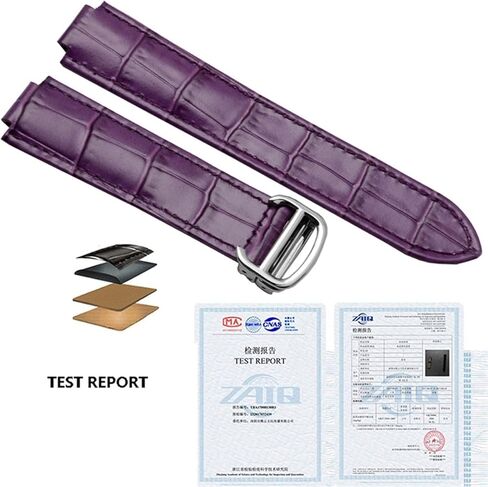 for Cartier Wristbands Quality Color Genuine Leather Watchbands Deployment Buckle Replacement Leather Strap Female Bracelet (Color : White, Size : 14x8mmSilver Clasp) in Saudi Arabia