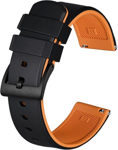 BISONSTRAP Men’s Rubber Watch Band, Two-Tone Rubber Watch Straps, Quick Release, Band Width 18mm 20mm 22mm in Saudi Arabia
