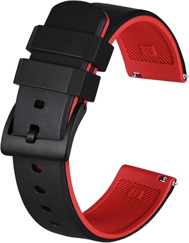 BISONSTRAP Men’s Rubber Watch Band, Two-Tone Rubber Watch Straps, Quick Release, Band Width 18mm 20mm 22mm in Saudi Arabia