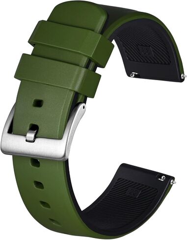 BISONSTRAP Men’s Rubber Watch Band, Two-Tone Rubber Watch Straps, Quick Release, Band Width 18mm 20mm 22mm in Saudi Arabia