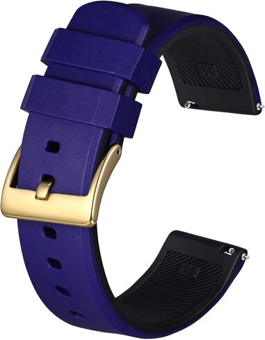 BISONSTRAP Men’s Rubber Watch Band, Two-Tone Rubber Watch Straps, Quick Release, Band Width 18mm 20mm 22mm in Saudi Arabia