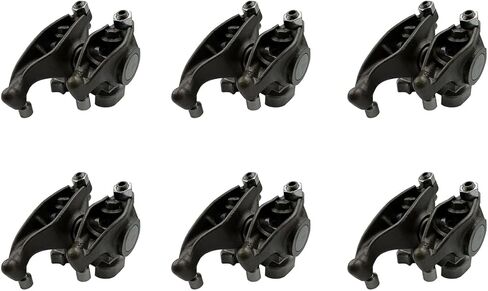 6 Pcs Rocker Lever Assembly w/Steel Socket Retainer Compatible with 1999-2018 Dodge Ram 2500 3500 4500 5500 ISB 5.9L/6.7L Cummins Rocker Arms 4995602, 3941928, 4928698, 4995603, 4995605 in Kuwait