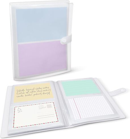 Index Card Holder, Holds 200 Cards, Clear Card Binder Organizer for Flashcards, Recipe Cards, Note Cards (4″ x 6″) in Saudi Arabia