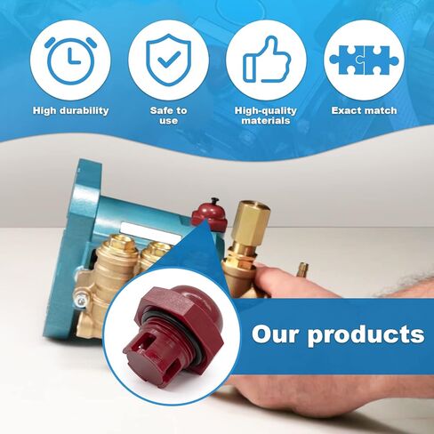 استبدال غطاء تعبئة الزيت مع سدادة دائرية لنماذج غسالة الضغط لمضخات Cat - 2SF، 2DX، 3DX، 3SP (514009761 547961) - أحمر in Kuwait