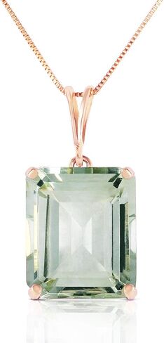 قلادة Galaxy Gold GG 14k من الذهب الأصفر والوردي الأبيض مع 6.5 قيراط قطع مثمن من الجمشت الأخضر الطبيعي 2591 in Saudi Arabia