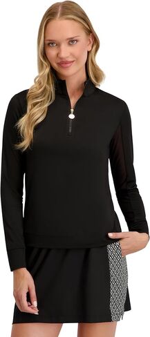 Stella Parker Women's Performance 1/2 Zip Polo Pullover – UPF 50+, Stretch Fabric, Inner Arm Mesh Inserts in Saudi Arabia