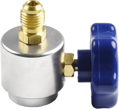 Self Sealing R134A Can Tap Valve Dispenser with Heavy Duty Brass and Anodized Aluminum Body for Charging Hose Adapter with 1/2-16 ACME and 1/4 SAE Connectors HVAC in Kuwait