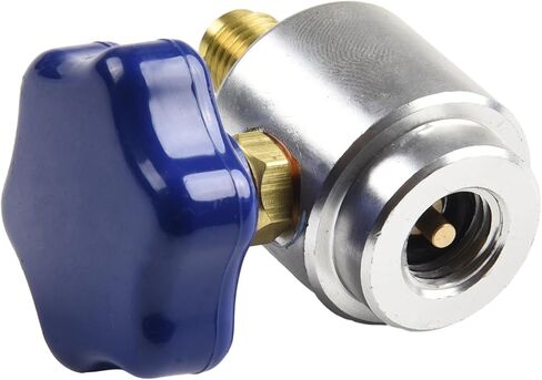 Self Sealing R134A Can Tap Valve Dispenser with Heavy Duty Brass and Anodized Aluminum Body for Charging Hose Adapter with 1/2-16 ACME and 1/4 SAE Connectors HVAC in Kuwait
