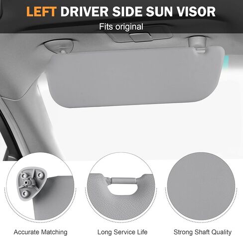 Left Driver Side Sun Visor Fit for Ford E150 E250 E350 Super Duty 2009 2010 2011 2012 2013 2014 Grey Without Light Replace # 9C2Z-1504105-FA in Saudi Arabia