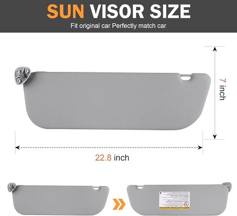 Left Driver Side Sun Visor Fit for Ford E150 E250 E350 Super Duty 2009 2010 2011 2012 2013 2014 Grey Without Light Replace # 9C2Z-1504105-FA in Saudi Arabia