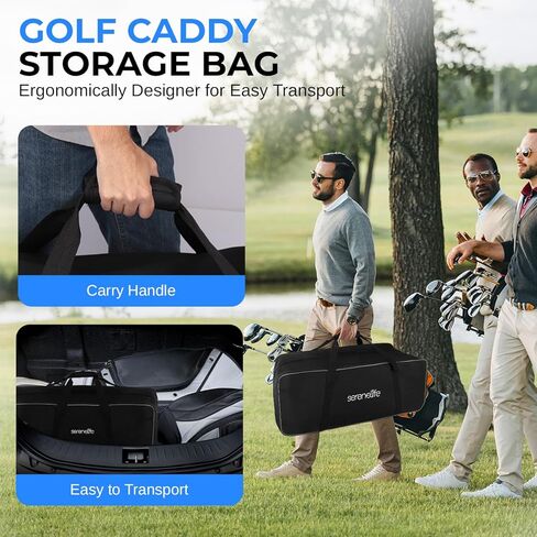 Portable Golf Trolley Duffel Bag - Water-Resistant Extra Large Nylon Travel Duffel Luggage Bag with Durable Zippers, Large Compartment, Includes Shoulder Strap & Padded Handles - SereneLife SLGZBGA in Saudi Arabia