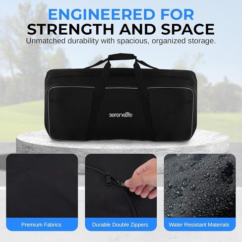 Portable Golf Trolley Duffel Bag - Water-Resistant Extra Large Nylon Travel Duffel Luggage Bag with Durable Zippers, Large Compartment, Includes Shoulder Strap & Padded Handles - SereneLife SLGZBGA in Saudi Arabia