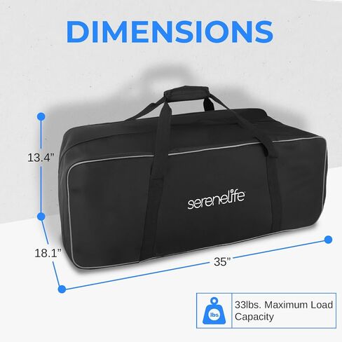 Portable Golf Trolley Duffel Bag - Water-Resistant Extra Large Nylon Travel Duffel Luggage Bag with Durable Zippers, Large Compartment, Includes Shoulder Strap & Padded Handles - SereneLife SLGZBGA in Saudi Arabia