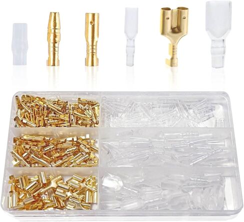 320PCS Bullet Connectors Kit, 3.9mm 3.5mm Male & Female Brass Bullet Wire Connectors with Insulation Sleeve, Automotive Motorcycle Electrical Connector Set in Saudi Arabia