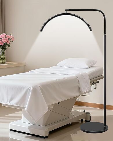 Half Moon Lash Light for Lash Tech, CRI > 96 LED Lash Lamp with Flexible Gooseneck, 2700K-5600K Dimmable Floor Lamp, Adjustable Height for Eyelash Extensions, Estheticians, Tattoo, Skincare, Nail in Kuwait
