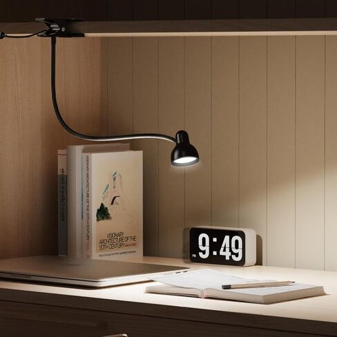 Clip on Light Reading Light for Bed 3 Color Modes 10 Dimmable Brightness Eye Care Clamp Desk Lamp 360° Flexible Desk Book Light for Reading Bed Headboard Computer Black in Kuwait