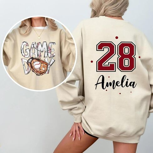 LOVELYPOD Personalized Baseball Mom Shirt with Kids Name and Jersey Number, Baseball Clothes, Baseballs Shirts for Women in Saudi Arabia