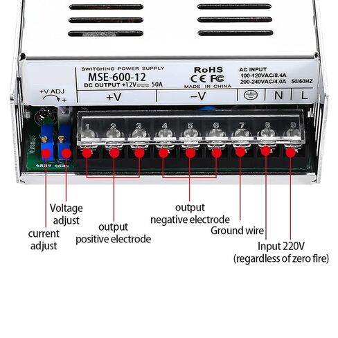 1pcs 600W Industrial Adjustable Switching Power Supply 0-12V 15V 24V 36V 48v 60V 72V 80V 110V 220V Digital Display Transformer(0-110V 5.4A) in Saudi Arabia
