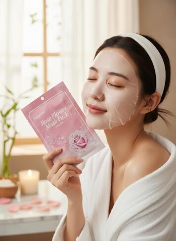 NancyTree Rose Flower Semi-Gel Mask -8 Sheet Premium Hydrating set in Saudi Arabia