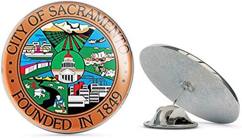 Round City of Sacramento Seal (ca California) Metal 0.75" Lapel Hat Pin Tie Tack Pinback in Saudi Arabia