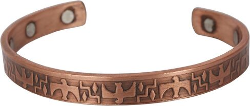 Touchstone copper bracelets | gift for men women |adjustable 100% pure solid real engraved wide cuff jewelry | 12X ultra strength with 3500 gauss neodymium magnets | handmade tibetan bangle bracelet in Saudi Arabia