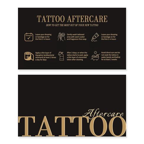 Tattoo Aftercare Cards – 100 Pack 2x3.5 Inch Business Card Size, Tattoo Healing Instruction Cards for Tattoo Artists, Studio Aftercare Kits, and Client Education in Saudi Arabia