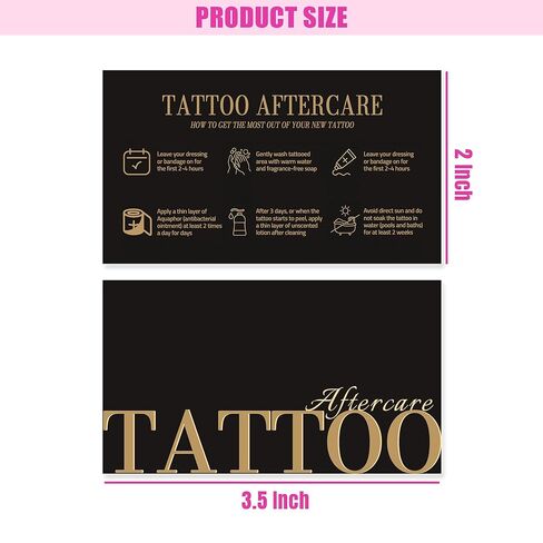 Tattoo Aftercare Cards – 100 Pack 2x3.5 Inch Business Card Size, Tattoo Healing Instruction Cards for Tattoo Artists, Studio Aftercare Kits, and Client Education in Saudi Arabia