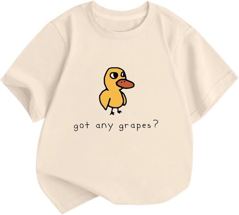 BeWithYou Oversized Cute Duck Shirts for Teens Girls Kawaii Cartoon Graphic Tees Funny Letter Print T-Shirts Casual Tops in Saudi Arabia