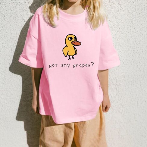 BeWithYou Oversized Cute Duck Shirts for Teens Girls Kawaii Cartoon Graphic Tees Funny Letter Print T-Shirts Casual Tops in Saudi Arabia