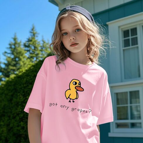 BeWithYou Oversized Cute Duck Shirts for Teens Girls Kawaii Cartoon Graphic Tees Funny Letter Print T-Shirts Casual Tops in Saudi Arabia