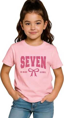 Birthday Girl Shirts 5th 6th 7th 8th Girls Birthday Outfit Kid Bow B-Day T-Shirt Gift Party Tee Short Sleeve Tops in Saudi Arabia