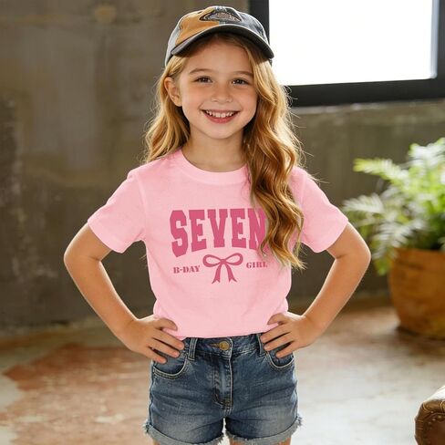 Birthday Girl Shirts 5th 6th 7th 8th Girls Birthday Outfit Kid Bow B-Day T-Shirt Gift Party Tee Short Sleeve Tops in Saudi Arabia