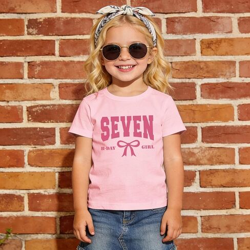 Birthday Girl Shirts 5th 6th 7th 8th Girls Birthday Outfit Kid Bow B-Day T-Shirt Gift Party Tee Short Sleeve Tops in Saudi Arabia
