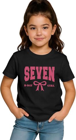 Birthday Girl Shirts 5th 6th 7th 8th Girls Birthday Outfit Kid Bow B-Day T-Shirt Gift Party Tee Short Sleeve Tops in Saudi Arabia