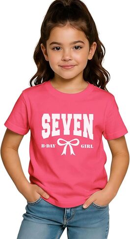 Birthday Girl Shirts 5th 6th 7th 8th Girls Birthday Outfit Kid Bow B-Day T-Shirt Gift Party Tee Short Sleeve Tops in Saudi Arabia