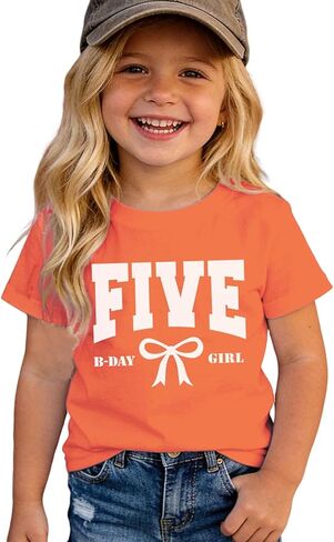 Birthday Girl Shirts 5th 6th 7th 8th Girls Birthday Outfit Kid Bow B-Day T-Shirt Gift Party Tee Short Sleeve Tops in Saudi Arabia