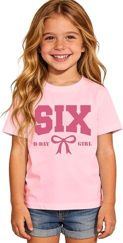 Birthday Girl Shirts 5th 6th 7th 8th Girls Birthday Outfit Kid Bow B-Day T-Shirt Gift Party Tee Short Sleeve Tops in Saudi Arabia