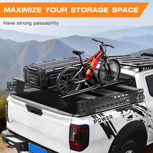 رف سرير الشاحنة العالمي، رف شحن منخفض المستوى مع ألواح تثبيت جانبية ومتقاطعة، تصميم متعدد الوظائف قابل للتعديل متوافق مع F-150، سيلفرادو، رام، تاكوما، تندرا، سييرا، جي تي، كانيون in Kuwait